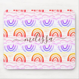 Mousepad Assinatura Elegante com Padrão de Arco-íris Ombre