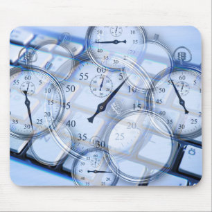 Mousepad Assiste o Escritório do Teclado do Relógio