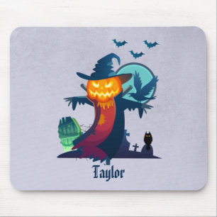 Mousepad Assombrado Abóbora Cabeça de Abóbora Assombrada