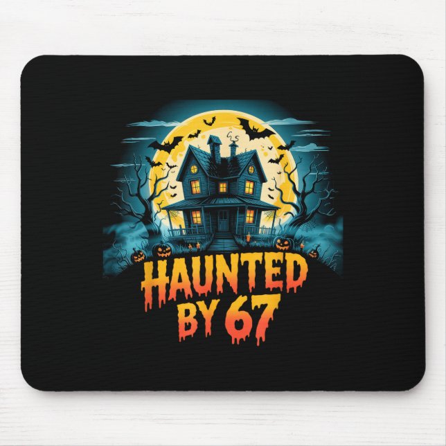 Mousepad Assombrado Por 67 Meme Engraçado Seis Sete Hallowe (Frente)