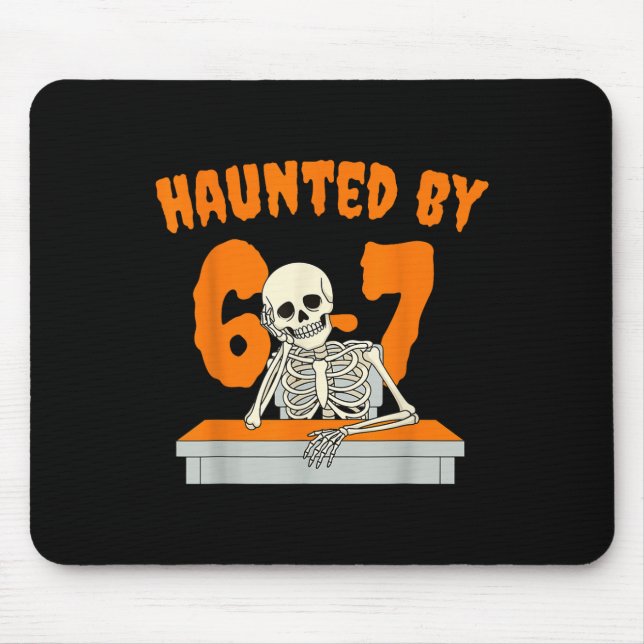Mousepad Assombrado Seis Sete 6 7 Meme 67 Mão de Esqueleto  (Frente)