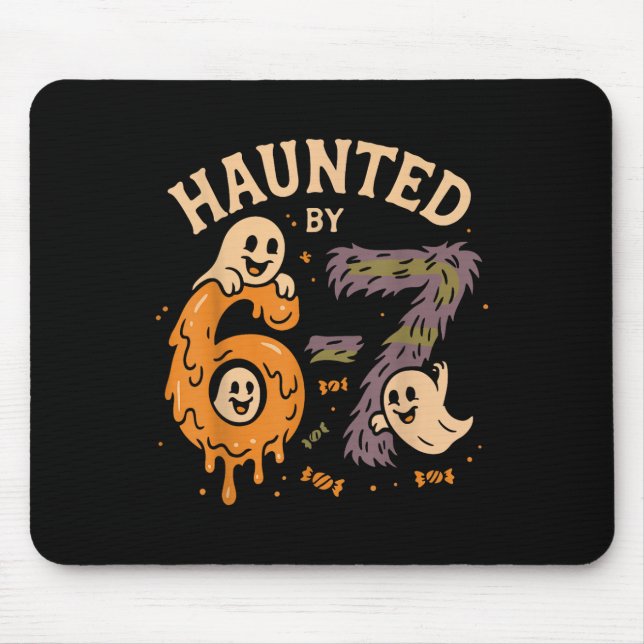 Mousepad Assombrado Seis Sete 6 7 Meme 67 Mão de Esqueleto  (Frente)
