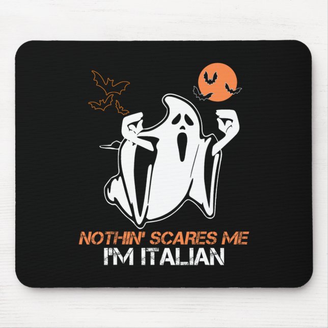 Mousepad Assuste-me Fantasma Italiano Roupa de Halloween (Frente)