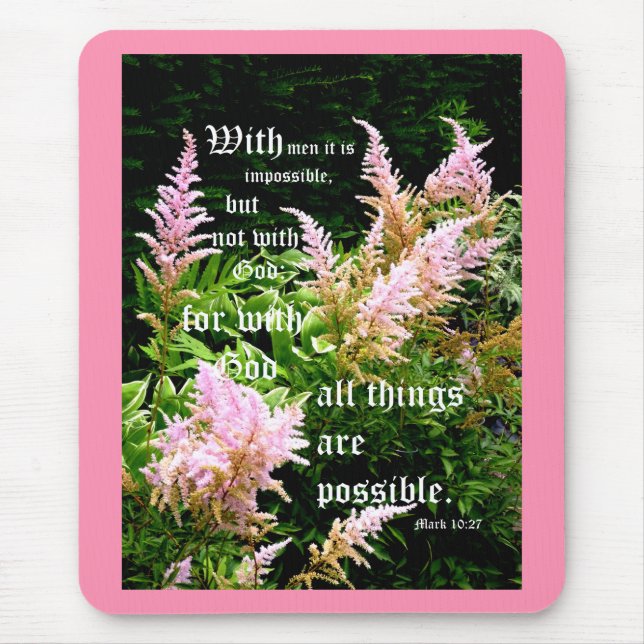 Mousepad Astilbe com Marcos 10:27 (Frente)
