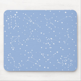 Mousepad Astrology Pastel Blue White Stars Constellation