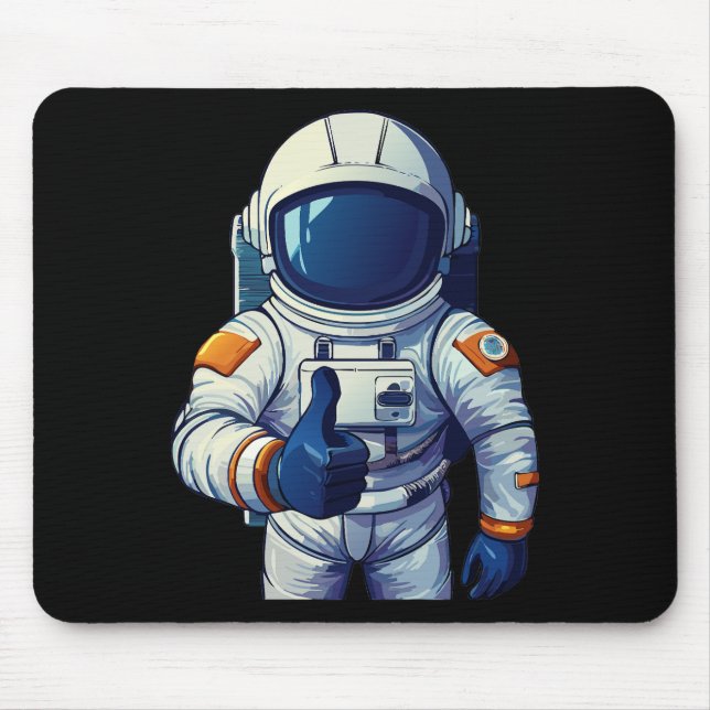 Mousepad astronaut in space suit showing thumb up  (Frente)