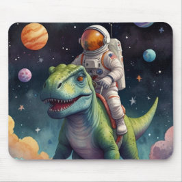 Mousepad Astronaut on Dino in Space