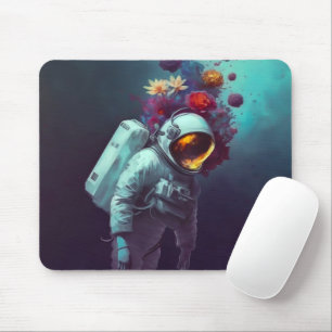 Mousepad Astronauta Colorida no Espaço com Trabalho de arte