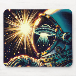 Mousepad Astronauta com Reflexo de um OVNI