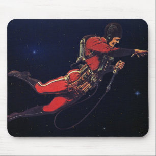 Mousepad Astronauta de Ficção Científica Vintage no Exterio