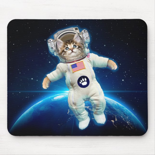 Mousepad Astronauta de gato no espaço (Frente)