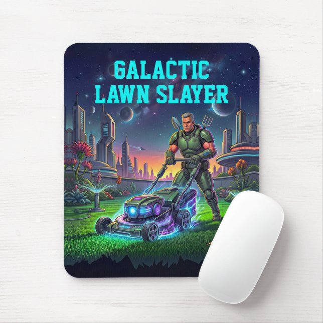 Mousepad Astronauta de Quadrinhos Matador de Gramado Galáct (Com mouse)