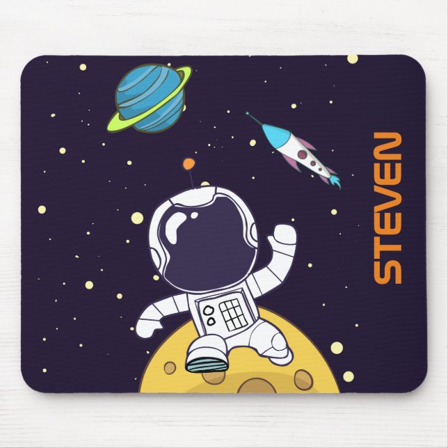 Mousepad Astronauta Espacial Flutuante no Espaço Exterior (Frente)