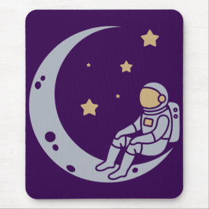 Mousepad Astronauta na Design da Lua Crescente