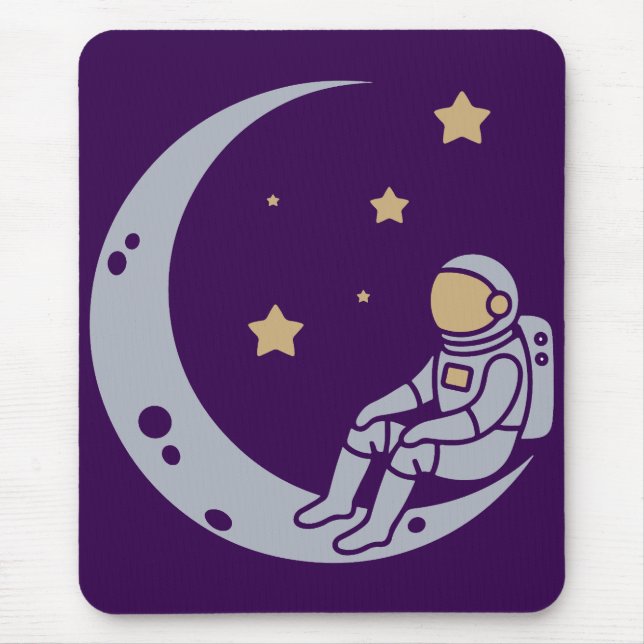 Mousepad Astronauta na Design da Lua Crescente (Frente)