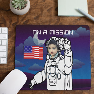 Mousepad Astronauta No Aniversário Do Menino Exterior Da Lu