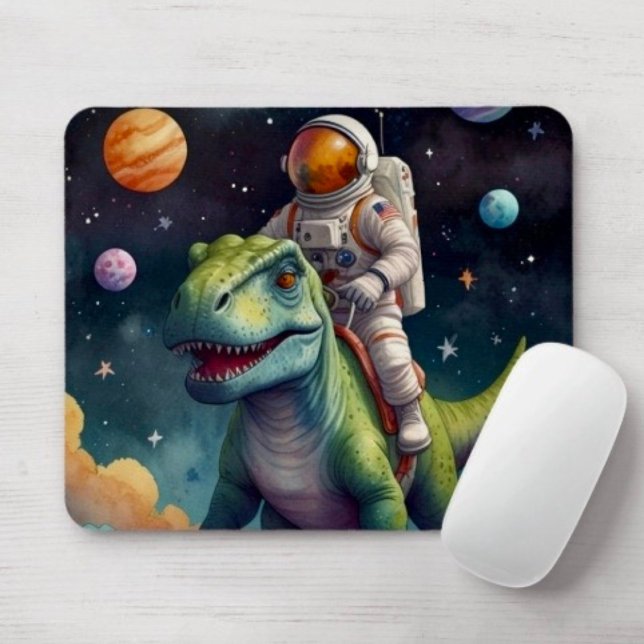 Mousepad Astronauta no Dino no Espaço (Criador carregado)