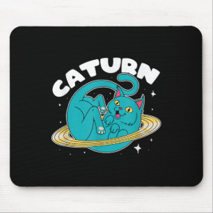 Mousepad Astronauta Planeta de Gato Saturno Astronomia Love