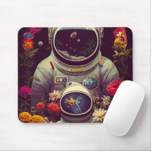 Mousepad Astronautas coloridos no espaço com Trabalho de ar
