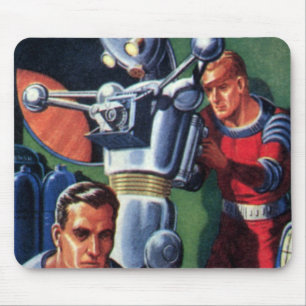 Mousepad Astronautas da ficção científica do vintage que