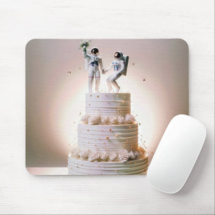 Mousepad Astronautas de Casamento no Bolo Hierárquico