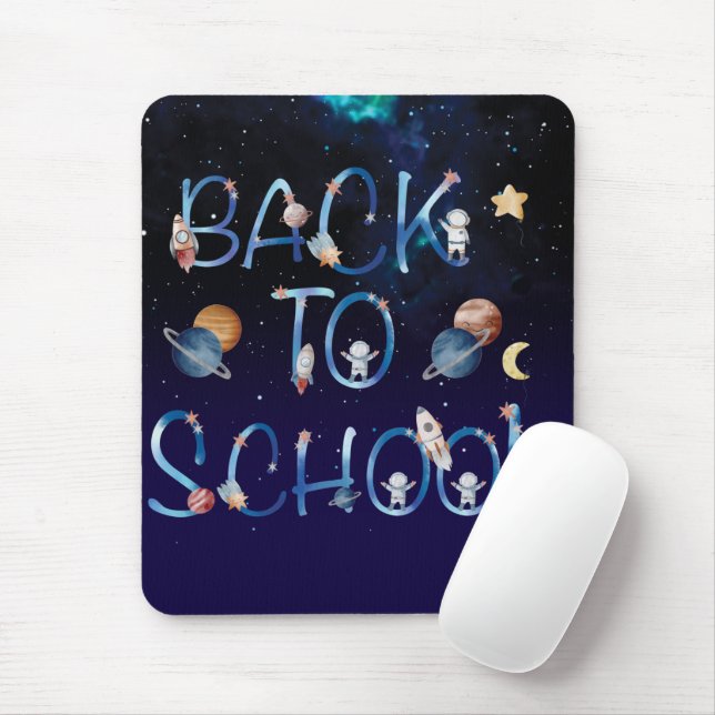 Mousepad Astronautas Planetas Espaço, de volta à escola (Com mouse)