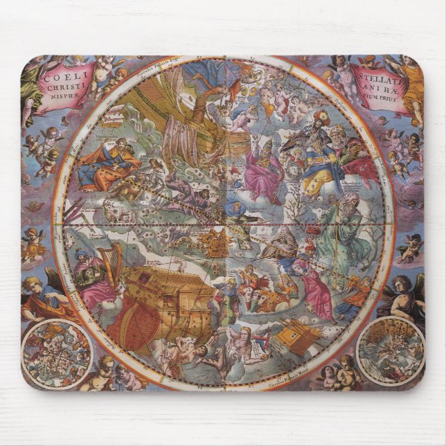 Mousepad Astronomia Antiga, Mapa de Constelações Cristãs (Frente)