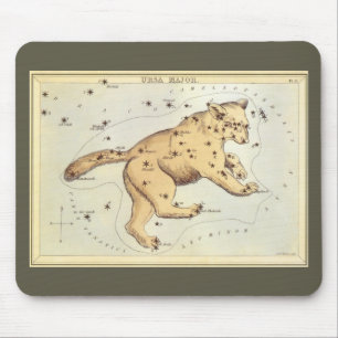 Mousepad Astronomia Vintage, Constelação Major de Ursa, Urs