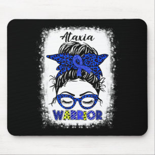 Mousepad Ataxia Warrior Messy Bun Blue Ribbon Mulheres Atax