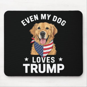 Mousepad Até Meu Cão Adora Trump Usa Flag Bandana