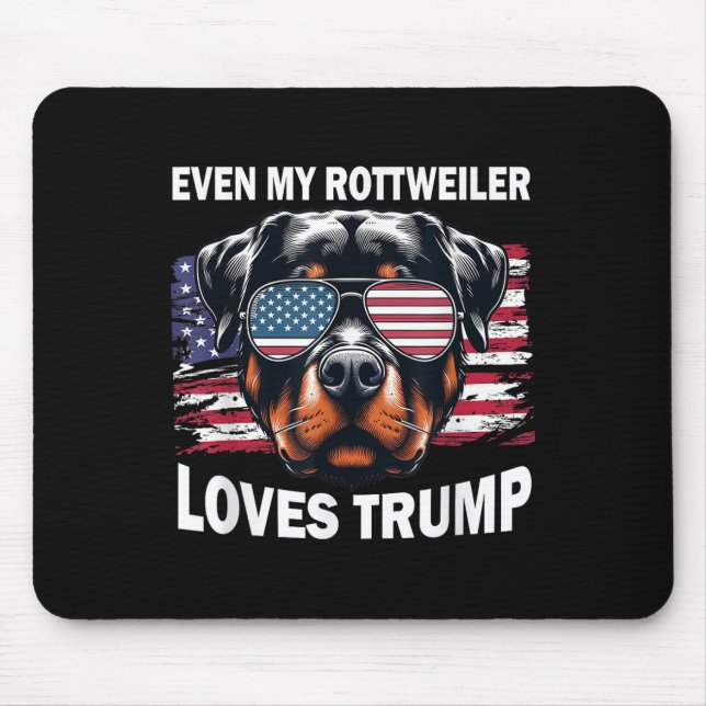 Mousepad Até Meu Rottweiler Adora Trump, Trump Supporter Do (Frente)