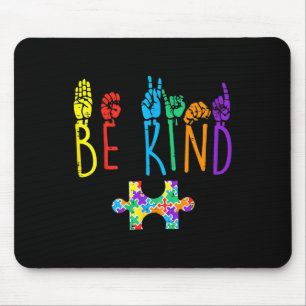Mousepad Atenção ao Quebra-cabeça de Linguagem de Sinais de