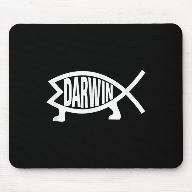 Mousepad Ateu Charles Darwin Teoria Da Evolução Peixe  (Frente)