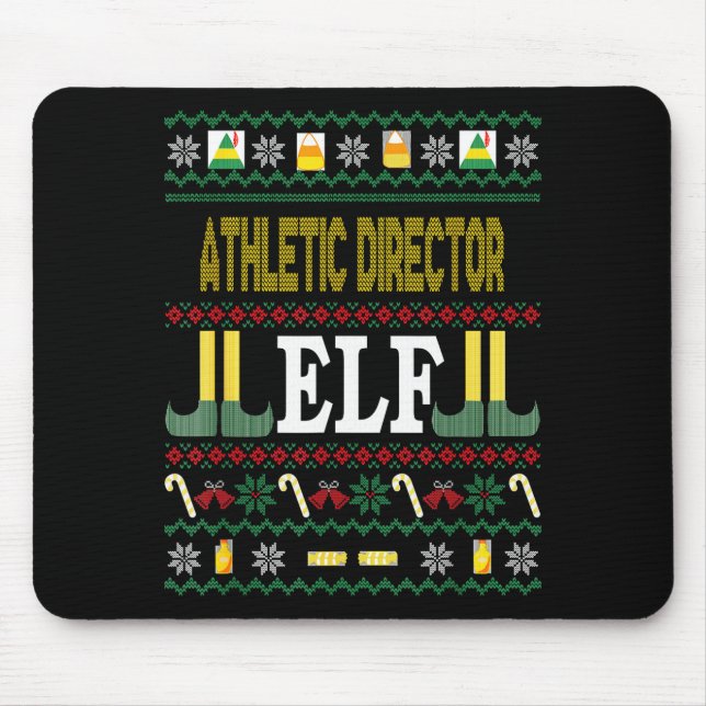 Mousepad Athletic Director Elf Funny Christmas Gift  (Frente)