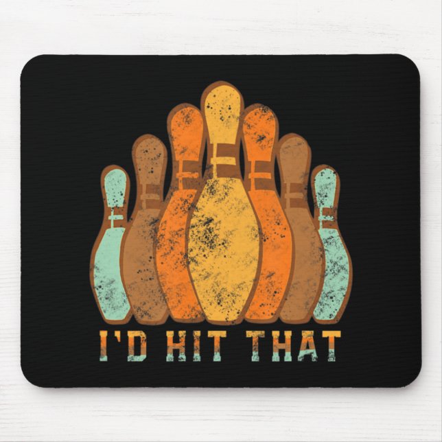 Mousepad Atingiria o presente da Boliche da Diversão Bowler (Frente)