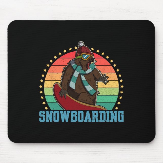 Mousepad Atividade Competitiva do Snowboard Skiing Snowboar (Frente)