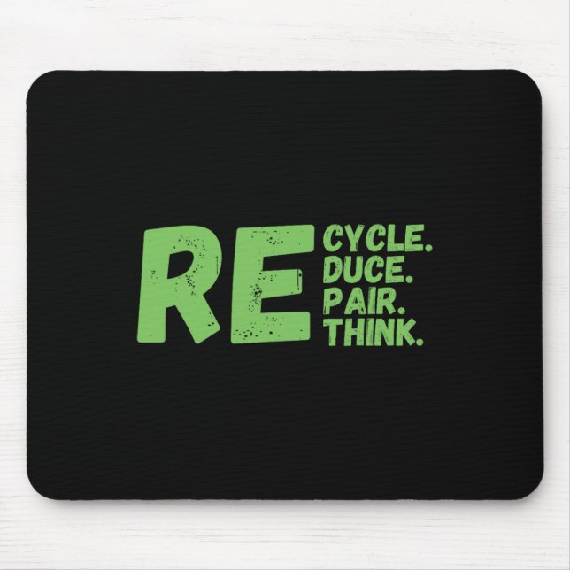 Mousepad Ativismo do Dia da Terra para Repensar Reparo Redu (Frente)