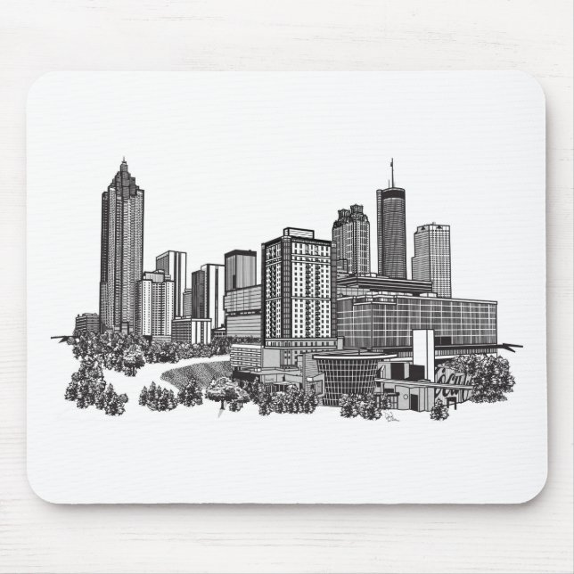Mousepad Atlanta Georgia Skyline Art (Frente)