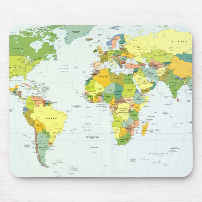 Mousepad Atlas do Mundo do Mapa (Frente)