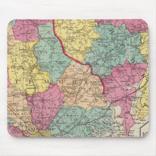 Mousepad Atlas topográfico de Maryland (Frente)
