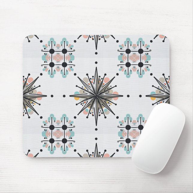 Mousepad Atomic Starburst Retro Mid Century Modern (Com mouse)