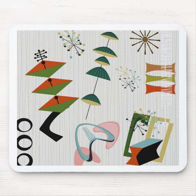 Mousepad Atômico retro da Eames-Era inspirado (Frente)
