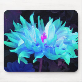 Mousepad Atordoamento de Aqua Blue e Green Cactus Dahlia