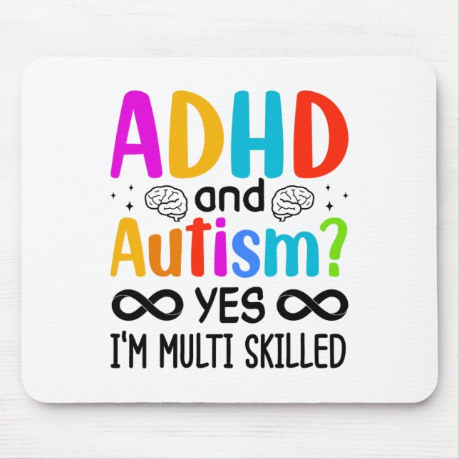 Mousepad Audhdh neurodivergente com consciência de autismo (Frente)