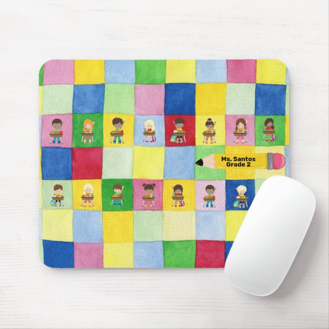 Mousepad Aulas de escola primária para crianças em mesas (Com mouse)