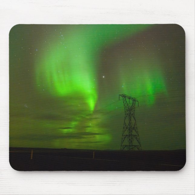 Mousepad Aurora Borealis sobre Nesjavellir #2 (Frente)