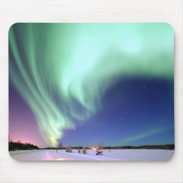 Mousepad Aurora Borealis sobre o Alasca (Frente)