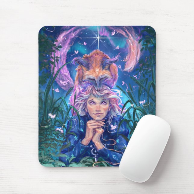Mousepad Aurora & Magicfox – Fantasy Night Under the Stars (Com mouse)