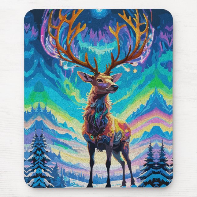 Mousepad Aurora Stag: Magia na Noite (Frente)