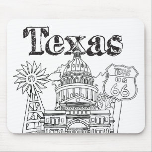 Mousepad Austin Texas Art Vacation Texas Souvenir Design